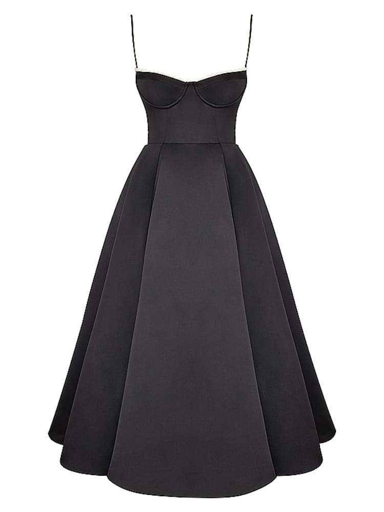 Black Tulle Midi Dress