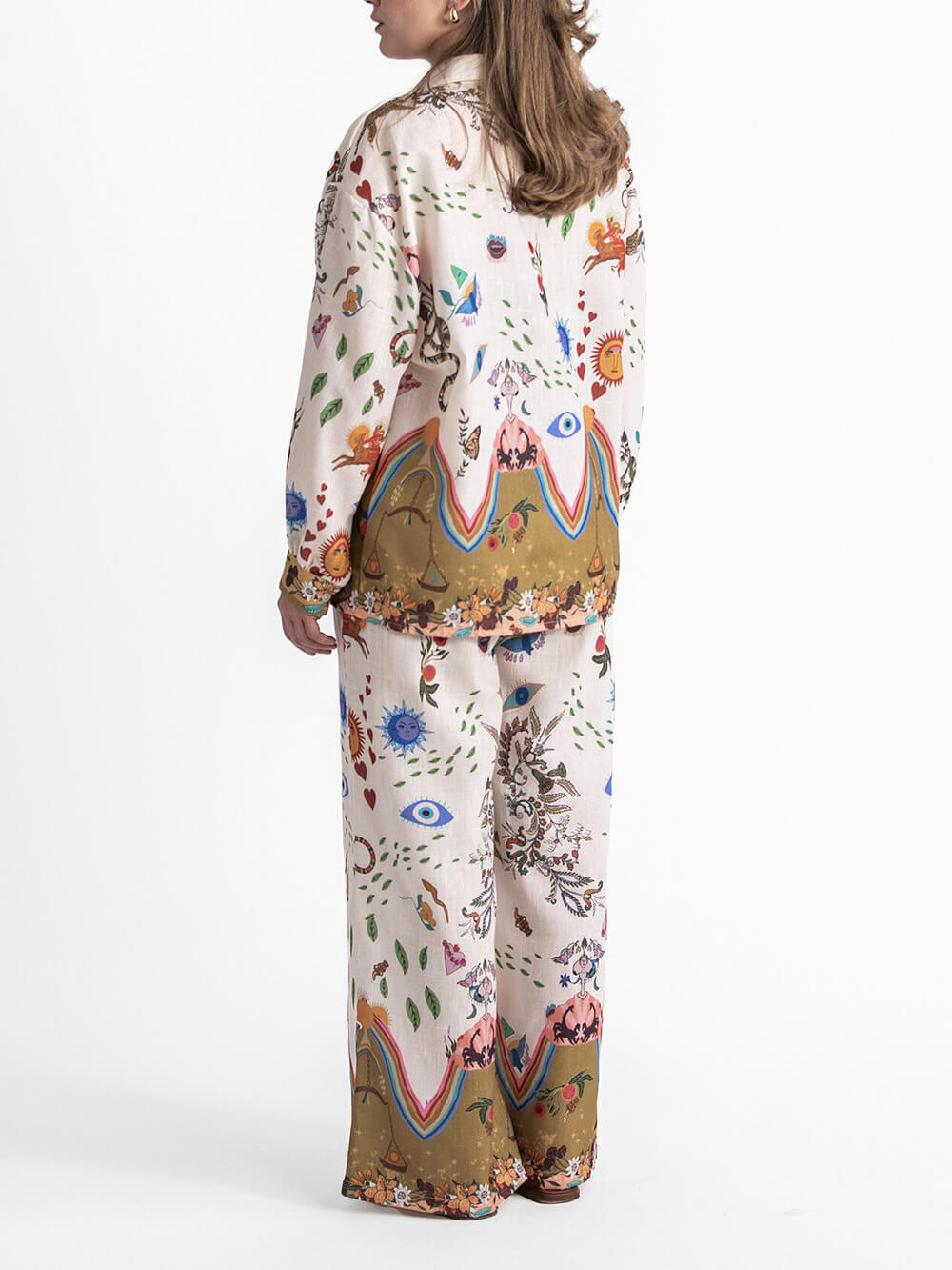 Featured Ethnic Print Loose Oversized Pant Set