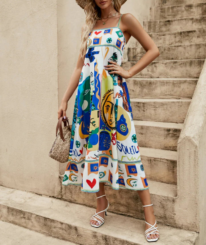 Printed Sleeveless Vacay Dress