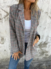 Casual checked blazer with lapels